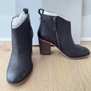 BP Black Ankle Booties with Zipper Detail